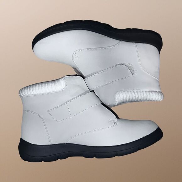 NWOB Haband Sno Country Womens Winter Ankle Boots Beige Off White Size 8 - Picture 7 of 9